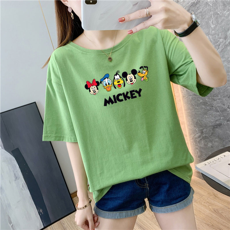 White cotton short sleeve t-shirt female 9 colors new summer T-shirt net red ins super fire top