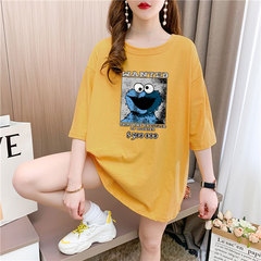 實拍26支純棉中長款寬鬆加大碼夏裝9個顏色韓版短袖T恤女