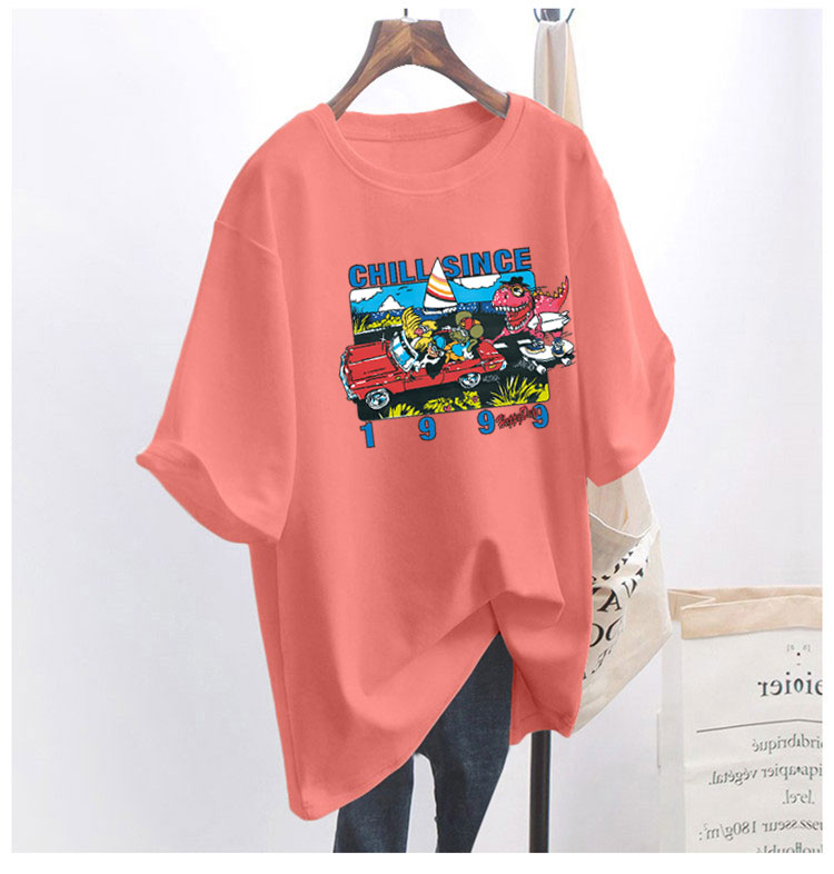 5 colors summer fat mm200kg plus size medium length 26pcs cotton Korean Short Sleeve T-Shirt