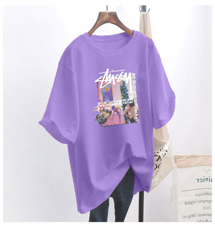 5 colors summer fat mm200kg plus size medium length 26pcs cotton Korean Short Sleeve T-Shirt