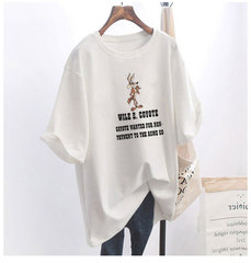 5個顏色夏季胖MM200斤加大碼中長款26支純棉韓版短袖t恤女