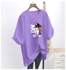 5 colors summer fat mm200kg plus size medium length 26pcs cotton Korean Short Sleeve T-Shirt