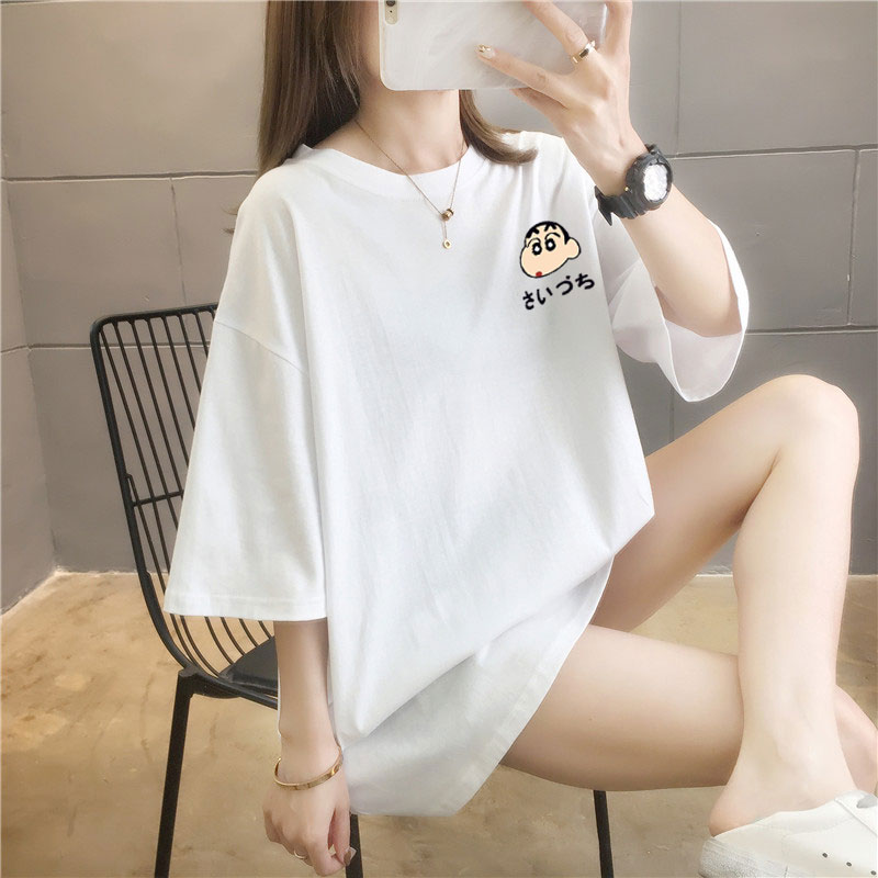 5個顏色夏季胖MM200斤加大碼中長款純棉韓版短袖t恤女