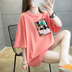 5 colors summer fat mm200kg plus medium length cotton Korean Short Sleeve T-Shirt