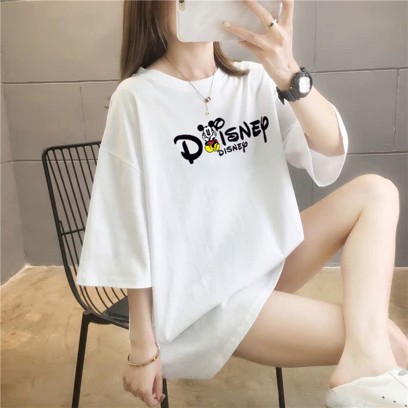 5 colors summer fat mm200kg plus medium length cotton Korean Short Sleeve T-Shirt