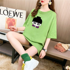 實拍26支純棉中長款寬鬆加大碼夏裝9個顏色韓版短袖T恤女