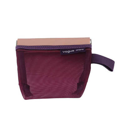 网纱便携式弹片PU零钱包自动闭合