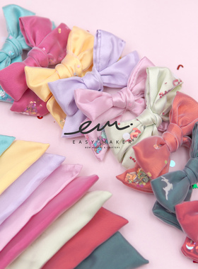 easymaker手工DIY材料ins款蝴蝶结宝宝发饰亮片IG发夹儿童头饰