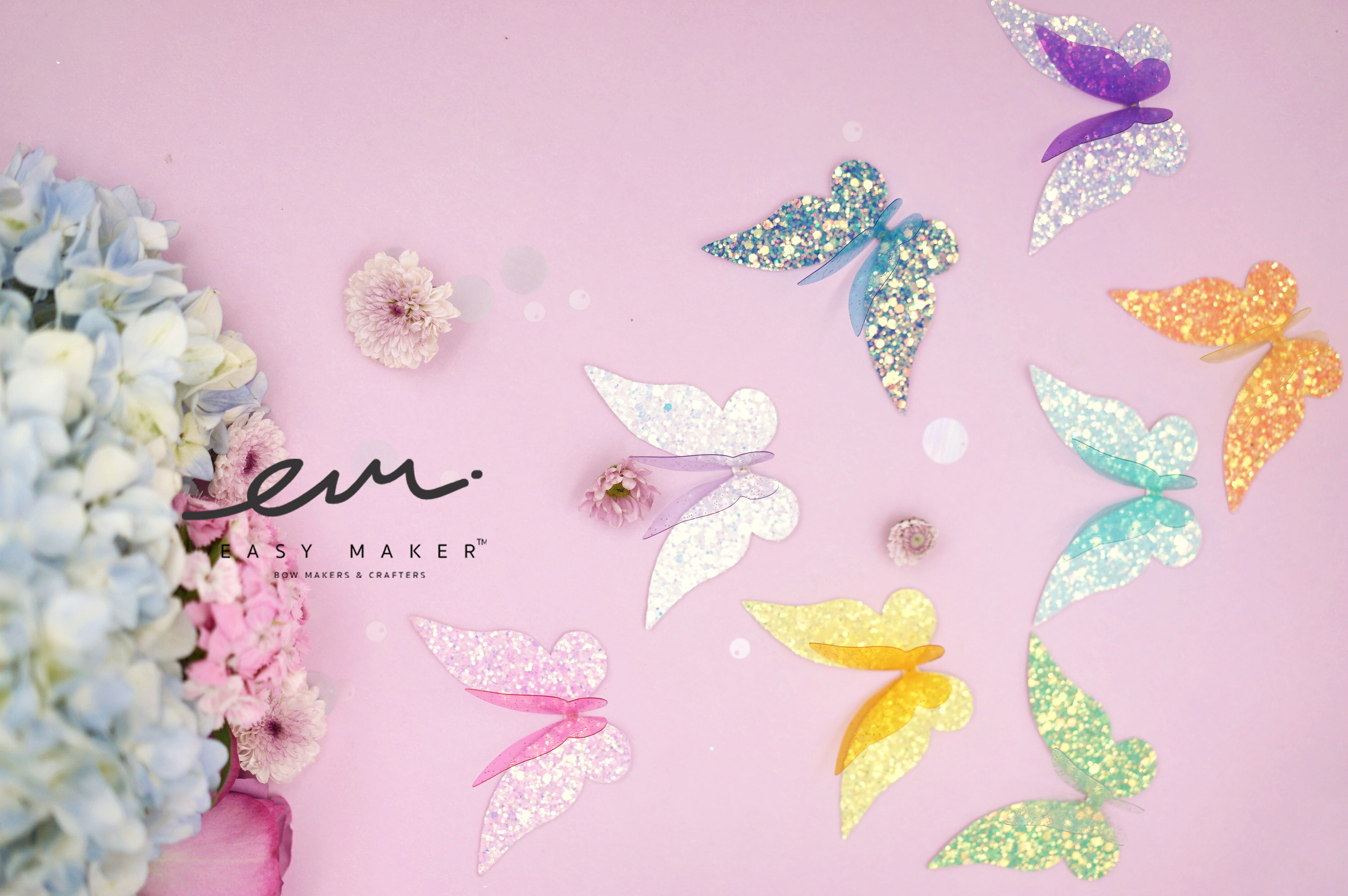 easymaker闪布手工diy发饰制作材料发夹配件儿童公主ins蝴蝶结ig