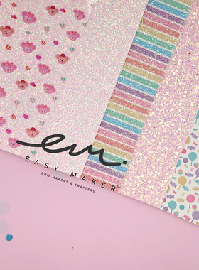 easymaker发夹手工diy制作材料配件ig蝴蝶结发饰儿童边夹闪布发饰