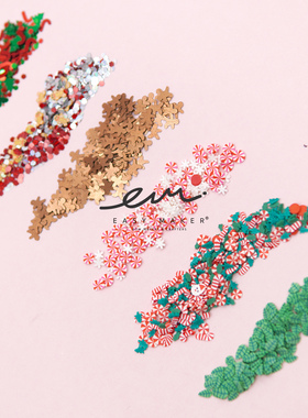 easymaker手工DIY材料亮片珠片软陶圣诞发夹制作ins款亮片