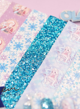 easymaker出口欧美闪布diy材料手工发夹儿童蝴蝶结ig冰雪公主发饰