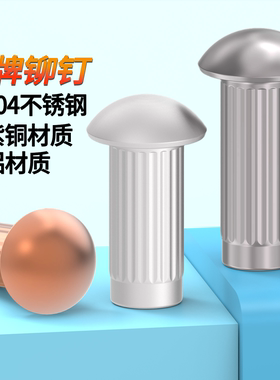 原GB827标牌铆钉铝铆钉滚花铭牌实心半圆头大头铆钉电机标牌铆钉