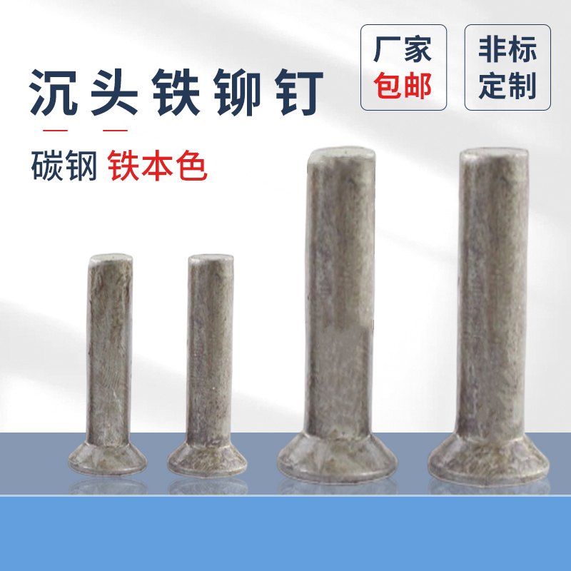 沉頭鐵實心平錐頭蓬發鉚釘本色