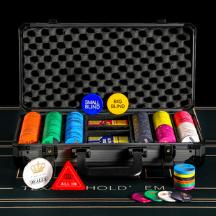 小丑款现货德州扑克筹码套装 12克陶瓷筹码43MM套装 加厚箱配桌布