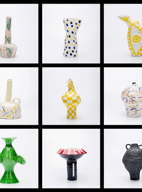 原创手工样板间客厅花器陶瓷