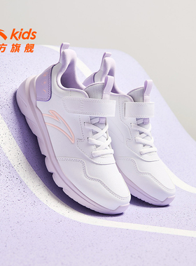 安踏儿童运动鞋女童鞋冬季新款大童鞋子皮面软底跑鞋小白鞋女秋冬