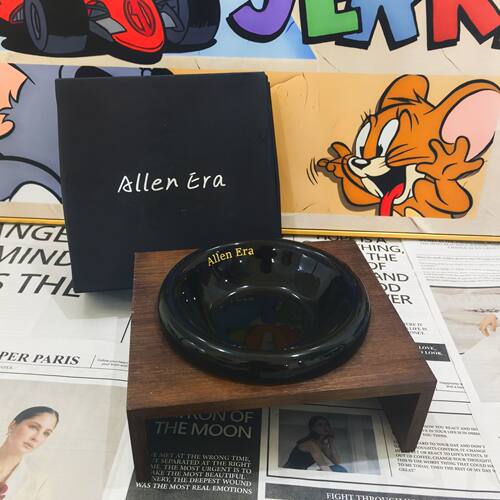 AE釉下彩猫咪飞碟陶瓷护颈罐头宠物BDins马卡龙色宠物碗