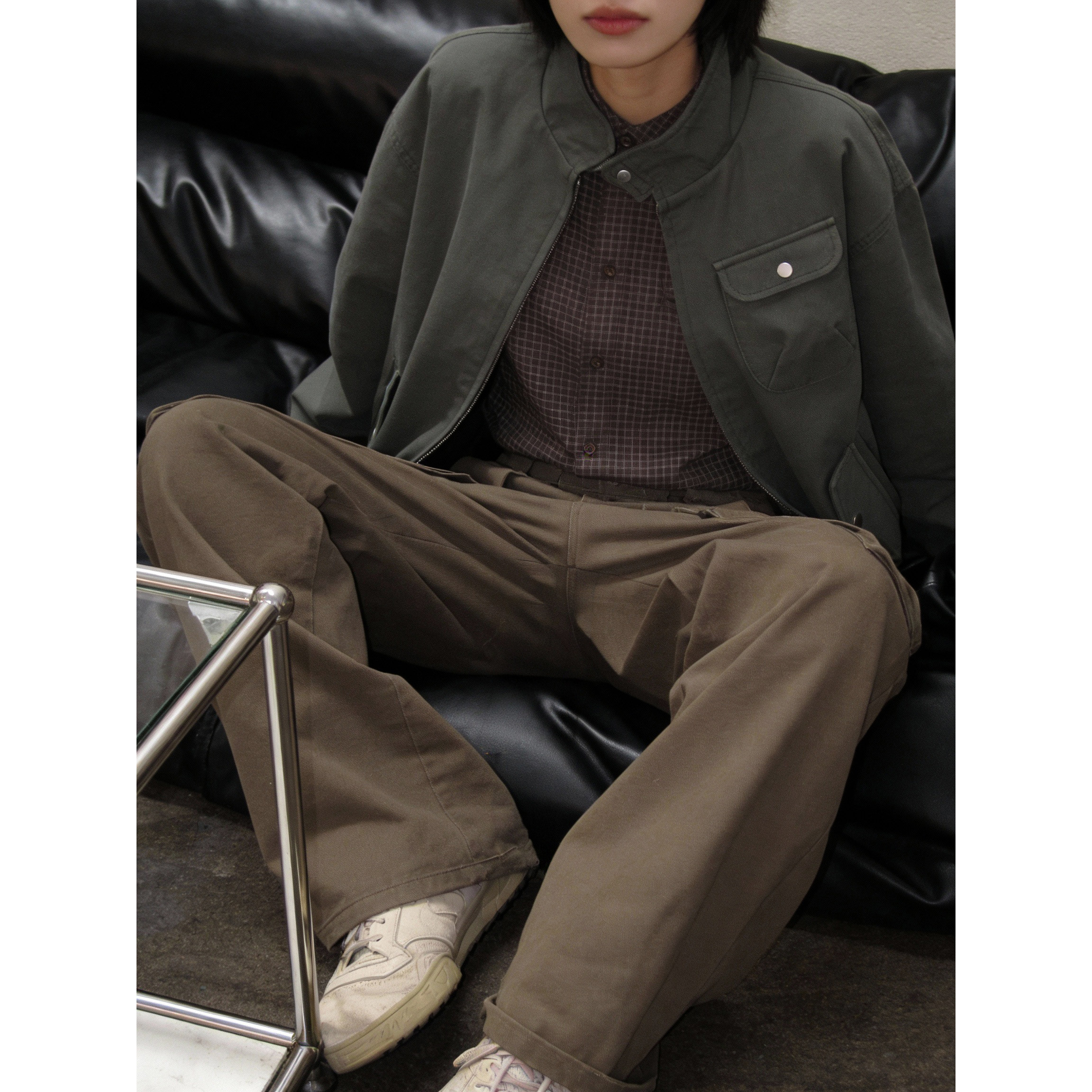 美式复古夹克男女春季宽松休闲中性拉链开衫军绿色工装外套衣服潮,男装,夹克,淘宝优惠券,粉丝福利购,淘宝优惠卷