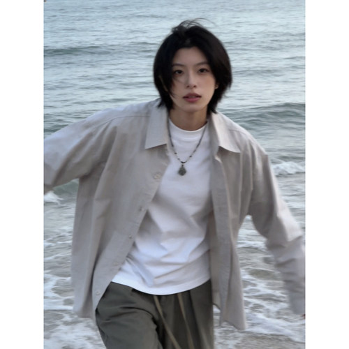 春季新款日系盐系宽松长袖衬衫