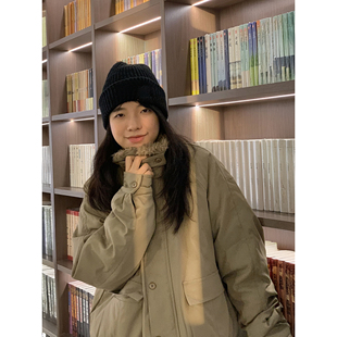 外套 加厚保暖潮牌宽松百搭棉服卡其工装 美式 复古毛领棉衣男女冬季