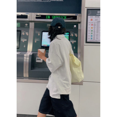 灰色ins宽松型美式复古休闲夏季