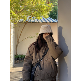 慵懒风立领短款 潮 棉衣男女加厚保暖棉服韩系百搭宽松拉链外套冬季