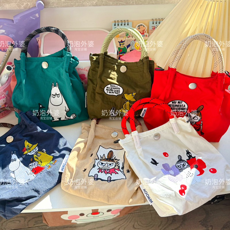 日系卡通刺绣手提斜挎包钥匙零钱包多功能收纳包可爱手机包单肩包