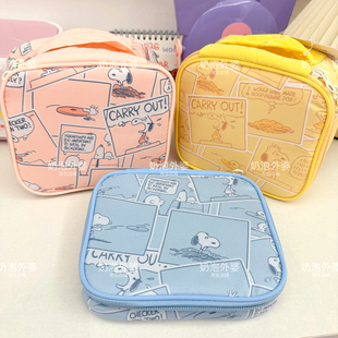 新款日系卡通小狗漫画图案休闲旅行大容量手提化妆包小物件收纳包