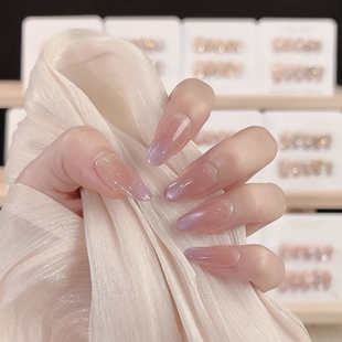 【薰衣草】紫色猫眼渐变纯手工穿戴甲高级感甲片日常显白美甲