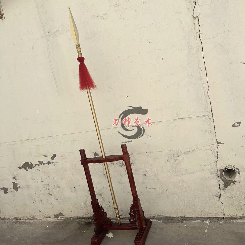 武术红缨枪黄铜大枪霸王枪黄铜枪长矛赵子龙长枪实心杨家枪未开刃