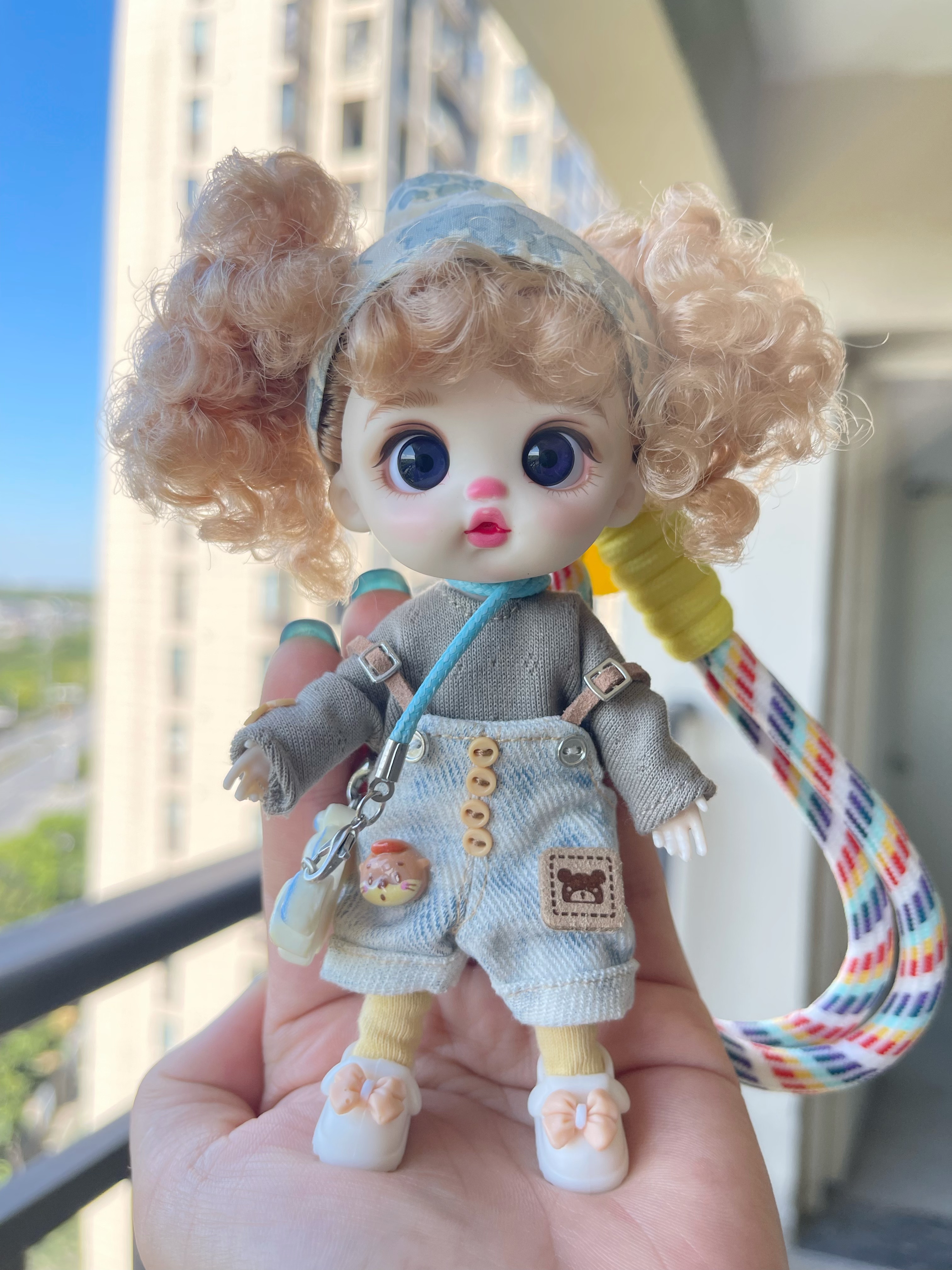 正版萝莉芬13厘米可换装可爱关节娃娃玩偶带手机包包挂件女孩礼物