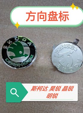 斯柯达车标方向盘标晶锐昊锐明锐方向盘装饰标饰品