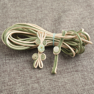 彩色丁暗线圆形中国风手工编织布条一字双色盘扣子条 旗袍汉服唐装