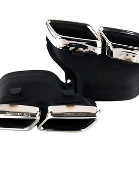 适用于奔驰C级W205四门/两门运动版排气管改装AMGC63四出黑色尾喉