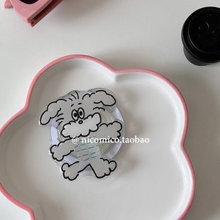 韩国ins可爱小众设计小狗Magsafe磁吸手机气囊支架伸缩折叠粘贴式