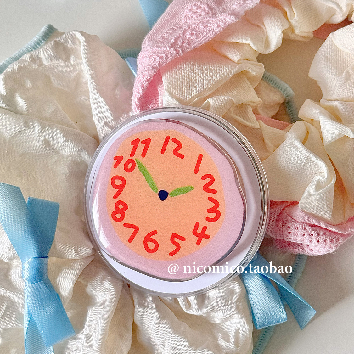 韩国小众设计可爱时钟磁吸支架