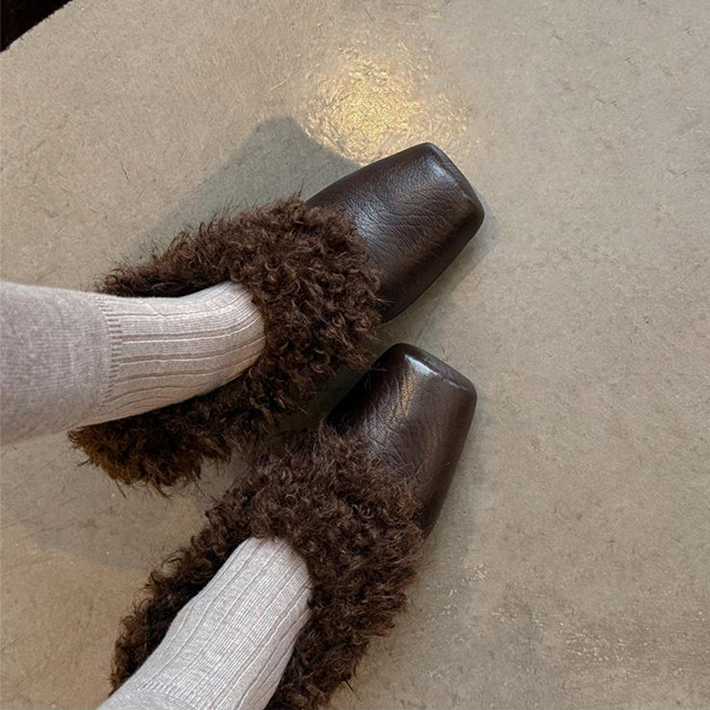 软皮加绒保暖棉鞋单鞋