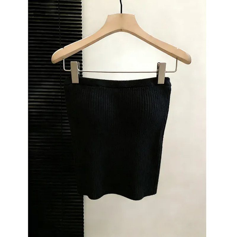 纯欲一字肩抹胸针织吊带背心女春季性感辣妹露肩显瘦打底无袖上衣