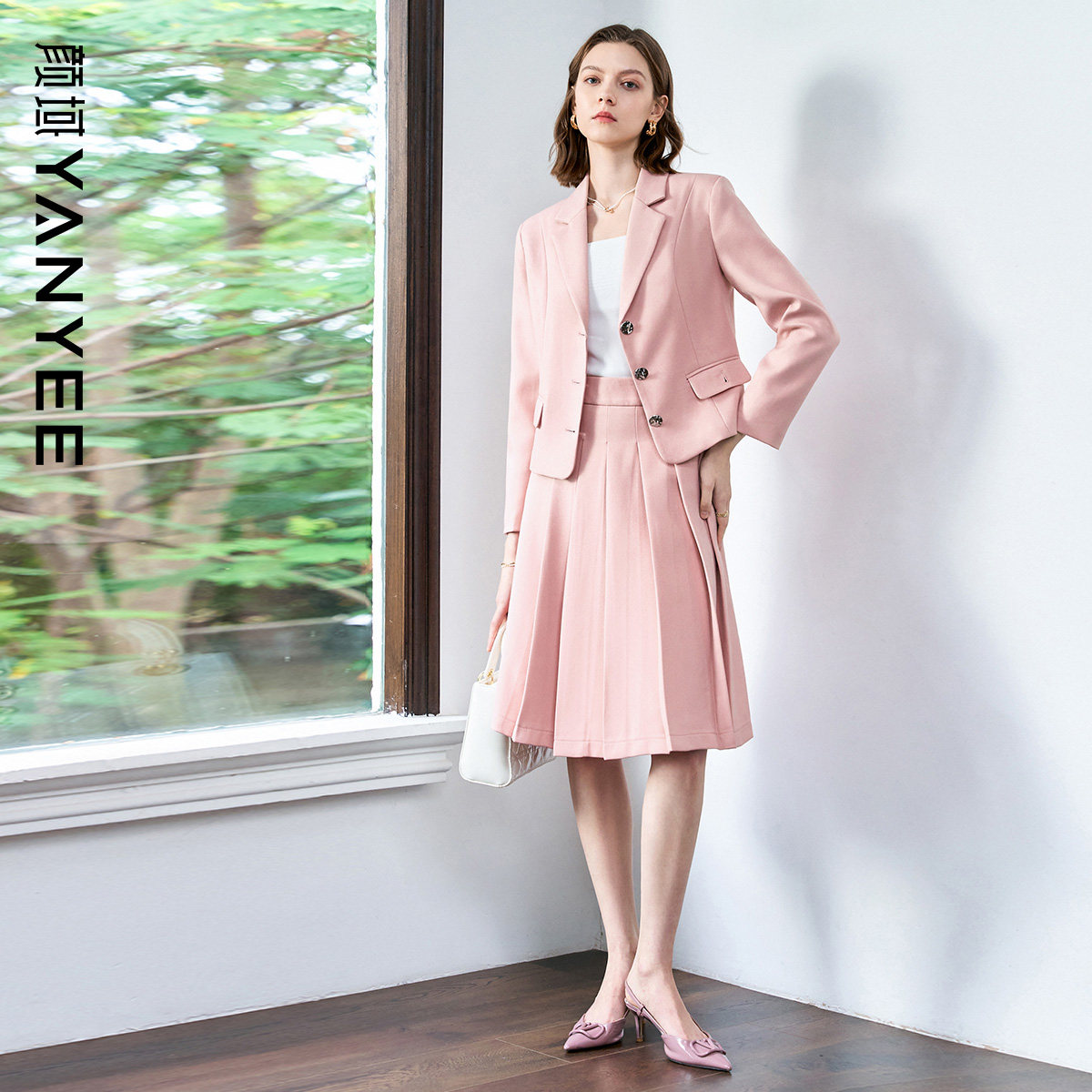 颜域A字半身裙西装套装女2026早春新款穿搭一整套高级感两件套女,女装/女士精品,时尚套装,淘宝优惠券,粉丝福利购,淘宝优惠卷