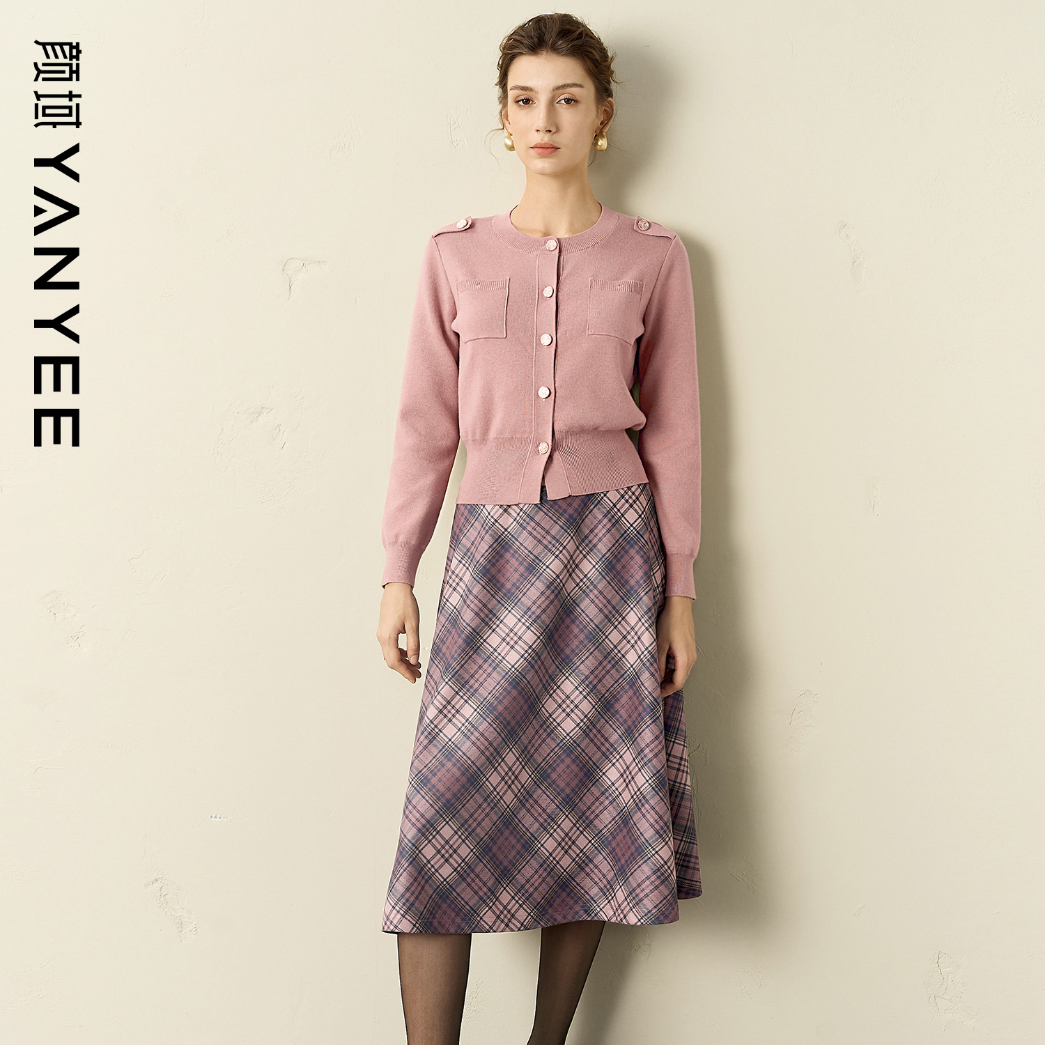 颜域工装针织毛衣半身裙两件