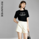 套装 2026新款 女装 颜域T恤短裤 夏装 搭配一整套休闲通勤百搭两件套