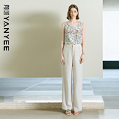 女2026夏季 长裤 新款 颜域高腰直筒裤 阔腿裤 通勤薄款 港风百搭休闲裤