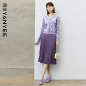 颜域简约百搭百褶裙女2026新款 早春半裙中长款 裙子通勤气质半身裙