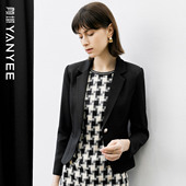 颜域气质西装 高级感黑色正装 外套女士2026新款 早春收腰显瘦职业装