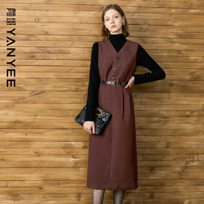 颜域背心连衣裙毛衣时尚套装