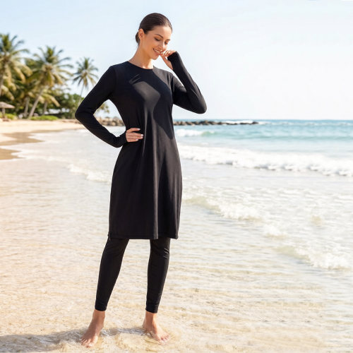 Modest swimwear宽松全包围两件套布基尼裙式泳衣Burkini Burqini