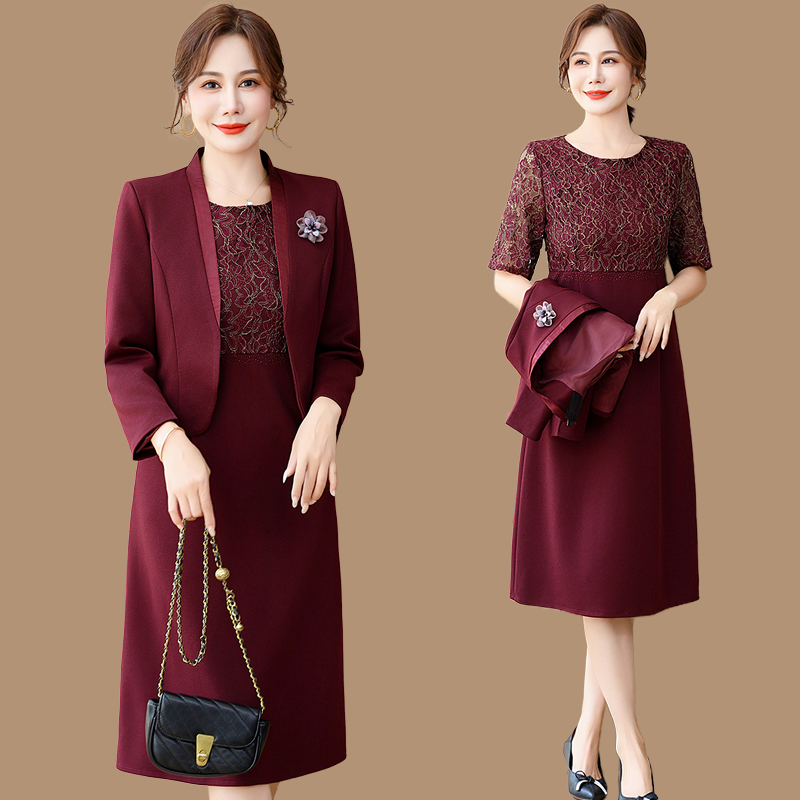 2023新款新中式婆婆妈妈参加婚礼服妈妈装连衣裙秋装喜服高贵裙子