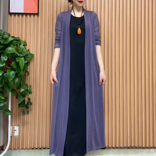 妈妈装夏季中长款开衫防晒衣外套