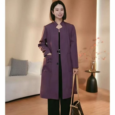 妈妈装春季新款时尚韩版立领风衣